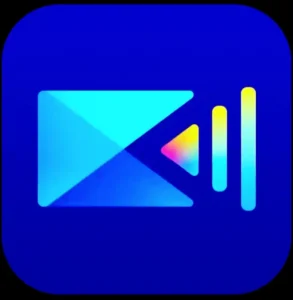 PowerDirector video editing app interface showing mobile editing with filters, transitions and music